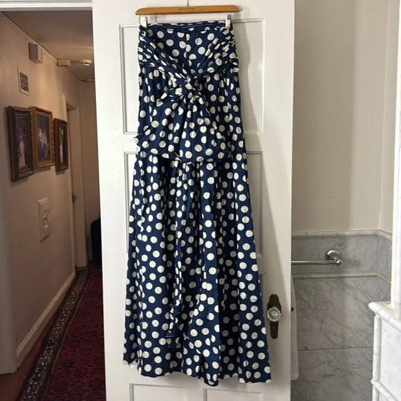 J.Crew Collection strapless bow-back maxi dress in polka dot CK987 - Picture 9 of 12